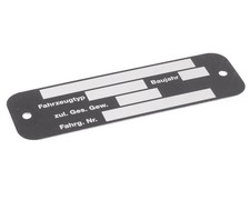 Typenschild PIAGGIO schwarz