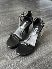 Damen High Heel Sandalette, schwarz, Gr. 38, Absatz 10 cm, wenig getragen