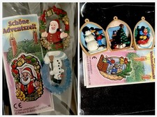 Kinder Ü Ei Weihnachten 5x Figuren 90-er Schöne Adventszeit + BPZ Konvolut Deko