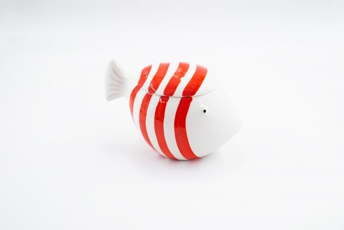 Vorratsdose fisch rot keramik - vorratsdose,
