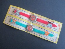 DDR-Spielzeug, 2 originale Kinderarmbanduhren, Kunststoff, in Originalverpackung
