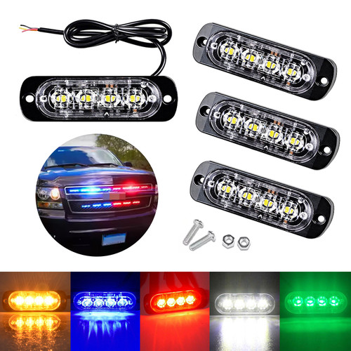 4stk 4led frontblitzer - 4stk, 12v-24v