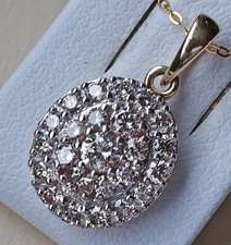 1 Ct ♦️ Champagner Brillant Anhänger Einkaräter 585 14kt Gold Diamant NEU ♦️8940