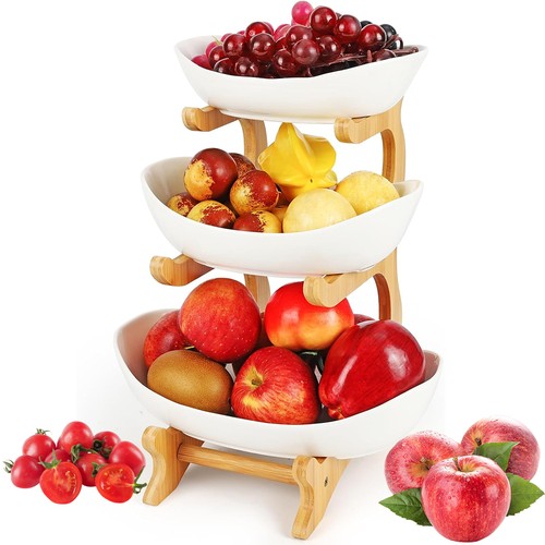 Tier obst etagere weiß - 3-tier,