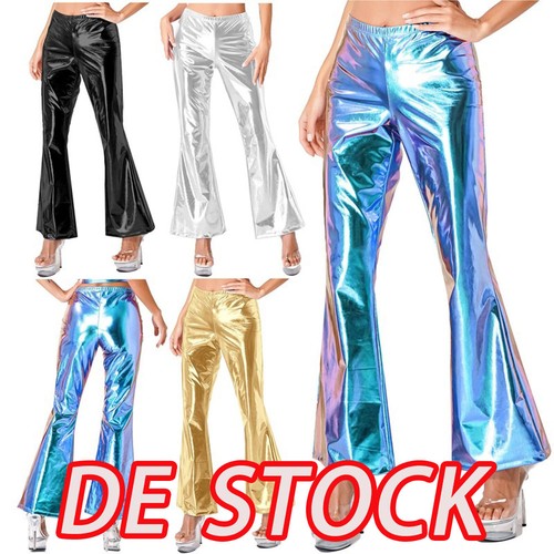 Damen wetlook schlaghose - wetlook,