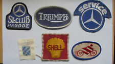 6 Vintage - Aufnäher - Padges - 2x Mercedes - Triumph - Suzuki - Shell - Bayernw
