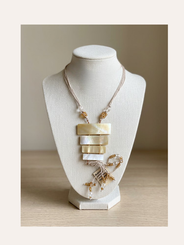 Boho statement kette perlmutt - kette,