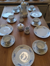 Kaffeeservice 6 Personen Mitterteich Bavaria Linderhof 2350 weiß blau