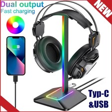 RGB Kopfhörerständer Kopfhörer Halterung Headset Stand Halter mit USB Typ-C Port