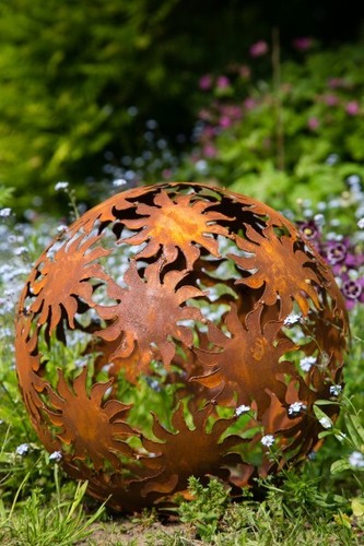 Dekokugel rost 40cm sonne - rost,