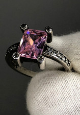 Vintage Silberring mit Rosa