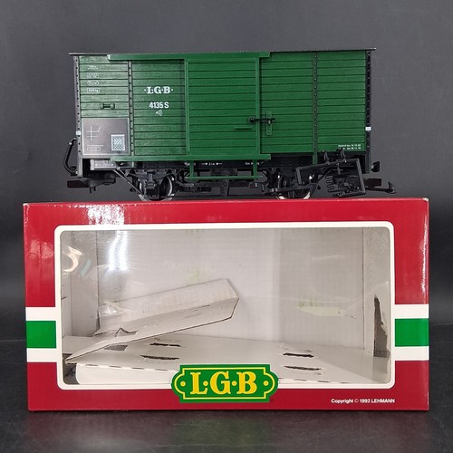 Lgb 4135s gauge green boxcar - lgb,
