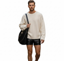 Leder Schwarz Kurze Hose