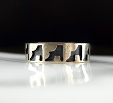 Ring Silber 925 Bandring attraktiv geschwärzt Hopi Indianer Herren 22 mm