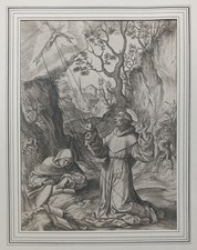 Sentio vulnera Christe - Wierix n. de Vos Kupferstich Franz Assisi Wundmale 1584
