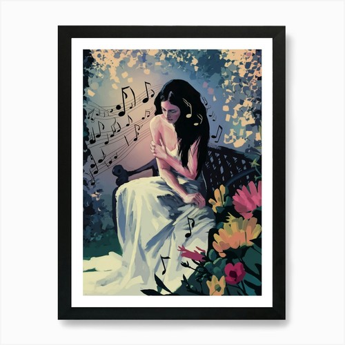 Mädchen garten kunstdruck - garten,