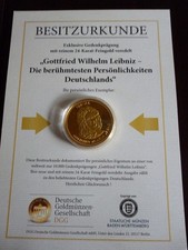 Gottfried Wilhelm Leibniz-Die berümtesten Persölichkeiten BRD 24-Karat -Gold-Auf