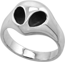 Sterling Silber Alien Ring massiver Rücken makellos hochpoliert 1/2 Zoll Größe 5-13