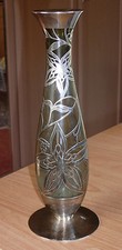 Vase um 1900, silver overlay