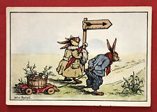 Künstler AK Wini Rocholl um 1955 Osterhase Hasen in Menschengestalt  ( 78295