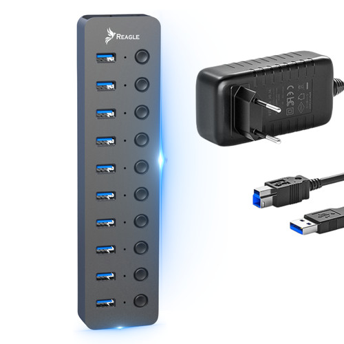 Reagle usb hub 10 - reagle, 10-port