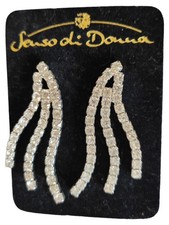 Senso di Donna Strass-Ohrhänger Damen Elegant Festlich Silber 4.5cm