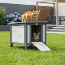 Katzenhaus Weiß Grau