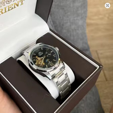 Orient Open Heart Automatik Uhr Orient Edelstahl mechanische Armbanduhr schwarz