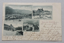 orig. AK Kronstadt Brașov Siebenbürgen / Litho / Turm Schule /gel.1898