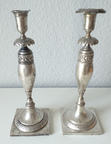 Silber paar kerzenleuchter - paar,