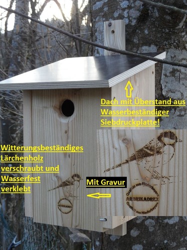 Lärchenholz nistkasten - lärchenholz,