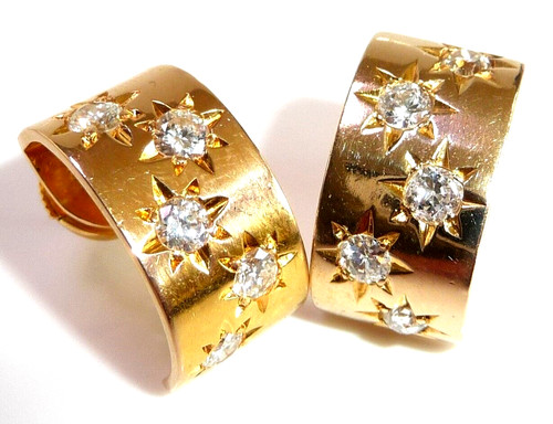 Ohrringe halb creolen 750 gold - 750,