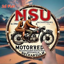 Blechschild rund NSU Motorrad