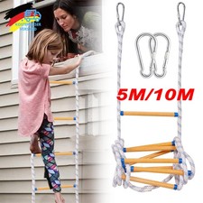 5/10m Feuerleiter 2 Karabiner Strickleiter Feuerfeste Rettungsleiter Notleiter.