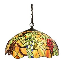 Bieye L30762 Tiffany-Buntglas-Pendelleuchte mit 3 Lichtern und 18-Zoll-Schirm