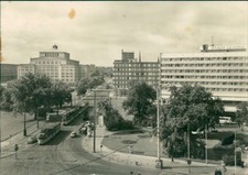 Ansichtskarte Leipzig Blick vom Hauptbahnhof zur Goethestraße Straßenbahn (9973)