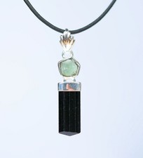 Anhänger Moldavit / Turmalin