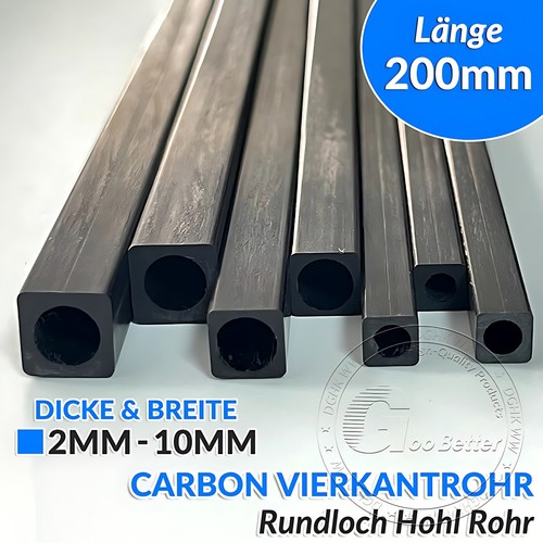 Schwarz carbon vierkantrohr - schwarz,