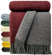 Wolldecke 140x200cm  Schurwolle Plaid Kuscheldecke Decke 100% Wolle
