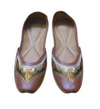 Indische Schuhe Damen handgefertigte Leder Mojaries Jutties flache Schuhe Pun...