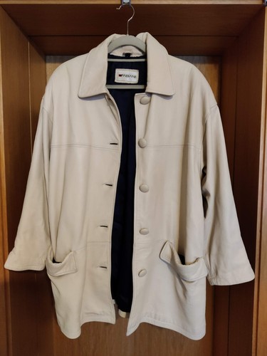 Echtleder jacke cremeweiß - echtleder,