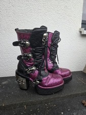 NEU♡NEW ROCK♡Stiefel♡Echtleder♡36♡Pink♡Lila♡Totenkopf♡Plateau♡Steampunk♡Gothik