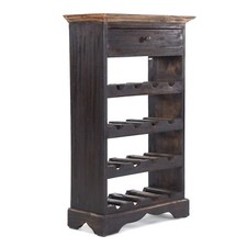 VINTAGE DESIGN FLASCHENREGAL "CORTEZ" | 85x50x23 cm, schwarz, Shabby | Weinregal