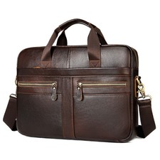 Tasche echt Leder Herren Aktentasche Business Laptop Arbeitstasche Umhängetasche