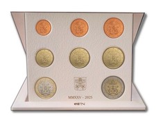VATIKAN CITTA VATICANO VATICAN KMS 2025 SET BU 1 CENT-2 EURO PAPST FRANZISKUS