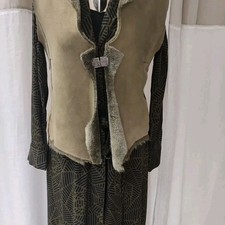 Weste Fellweste Leder Lammfell