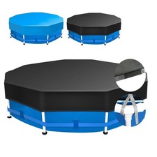 Sekey Poolabdeckung Rund Abdeckplane für 244/305/366/457cm Stahlrahmenbecken