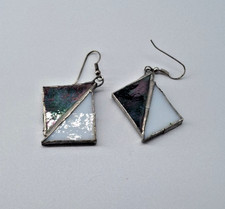 Vintage Ohrringe Glas/Emaille