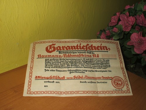 Garantieschein nähmaschine - garantieschein,