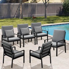 MeXo 6er Set Gartenstühle Alu